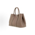 HERMES Garden Party 30 Silver clasp Handbag 30 Women\'s Edition 18 Etoupe Elephant Grey